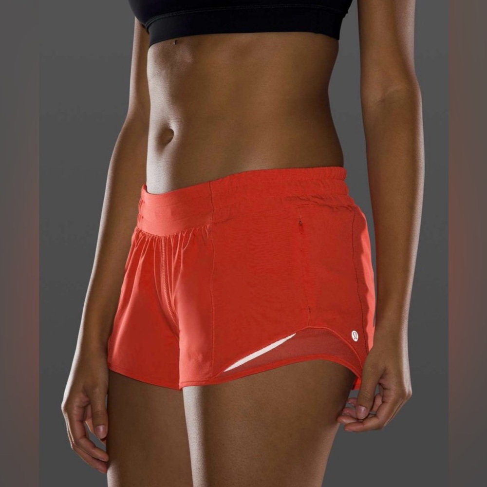 Lululemon NWT Hotty Hot Low Rise 2.5” Shorts Orange Color Size 14